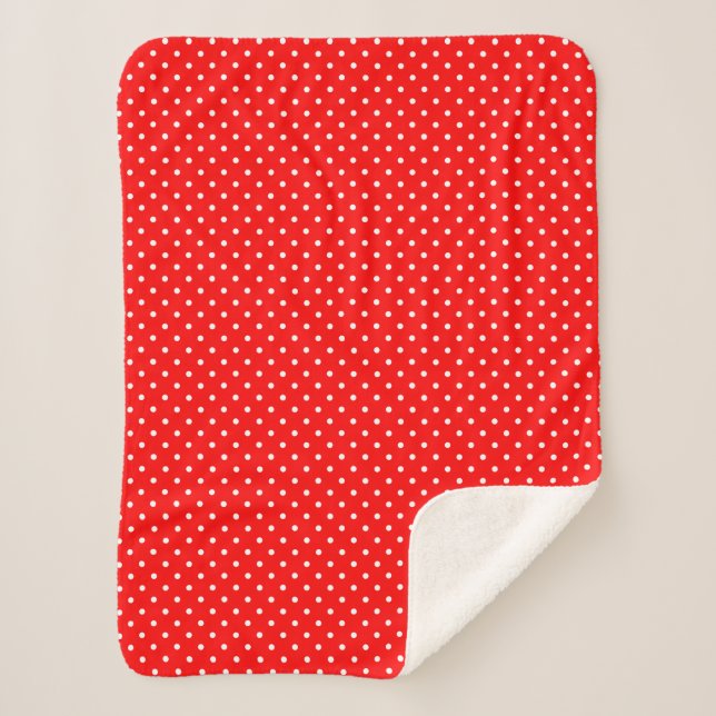 Red Polka Dots Sherpa Blanket Sherpadecke (Vorderseite)
