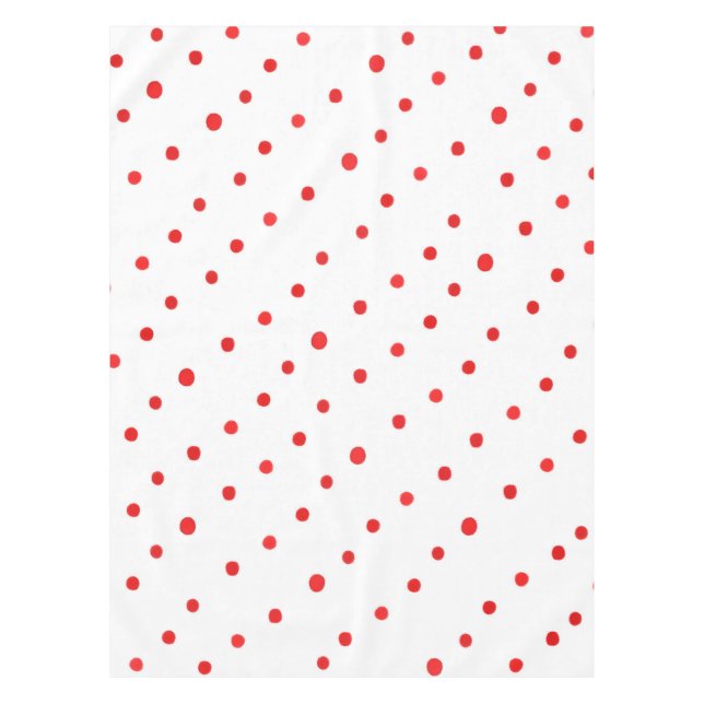 Red Polka Dots Tischtuch Tischdecke (Vorderseite)