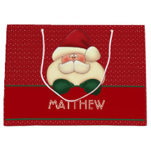 Red Polka Dots und Santa mit Individuelle Name