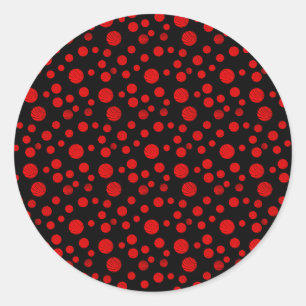 Red Polka Dots Weihnachtsaufkleber Runder Aufkleber