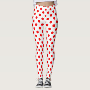 Red Polka Dots (weißer Hintergrund) Leggings