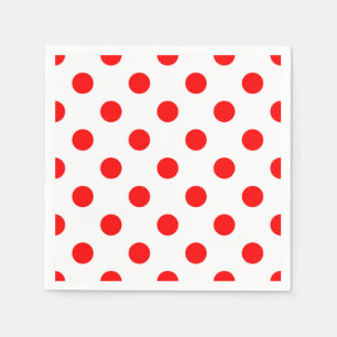 Red Polka Dots (weißer Hintergrund) Serviette