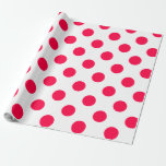 Red Polka Dots White Christmas Template Vintag Geschenkpapier<br><div class="desc">Red Polka Dots White Christmas Template Vintag Classic Elegant Matte Wrapping Papier.</div>