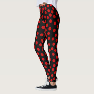 Red Polka Punkte, die Sie wählen Hintergrundfarbe Leggings