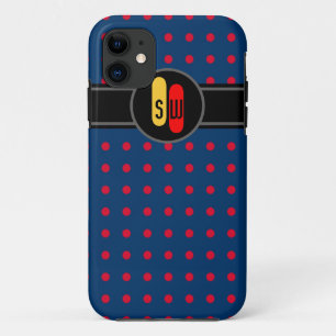 red polkadots and your initials Case-Mate iPhone hülle