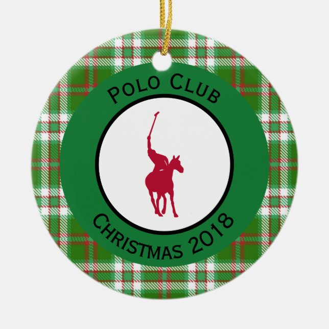 Red Polo Horse Keramik Ornament (Vorne)
