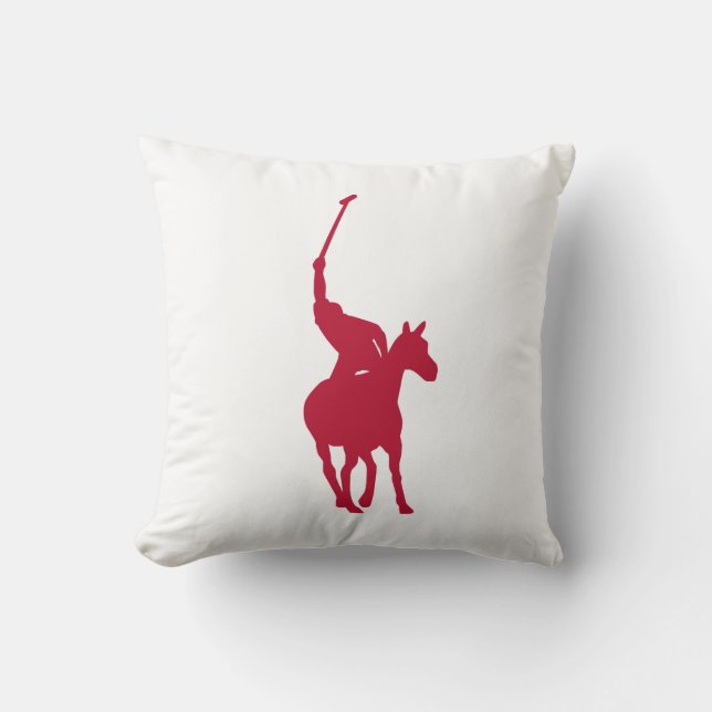 Red Polo Player Pillow Kissen (Vorderseite)