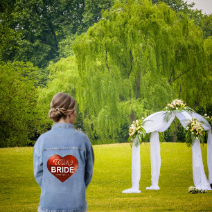 Red Polygonal Heart Team Bridge Junggeselinnen-Abs Jeansjacke