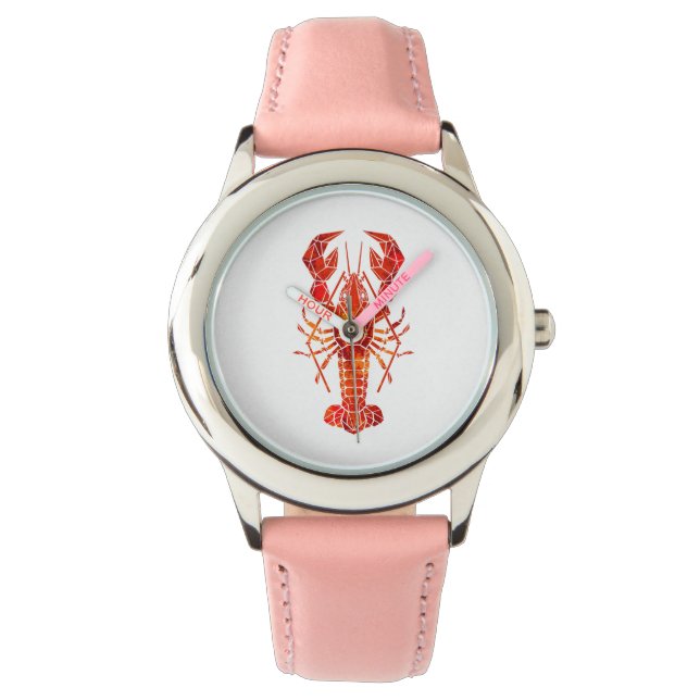 Red polygonal lobster armbanduhr (Vorderseite)