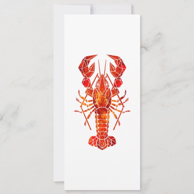 Red polygonal lobster einladung (Vorderseite)