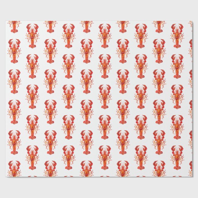 Red polygonal lobster geschenkpapier (Flach)