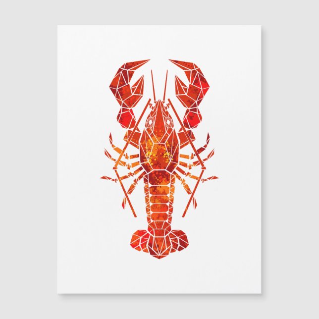 Red polygonal lobster magnetkarte (Vorderseite)