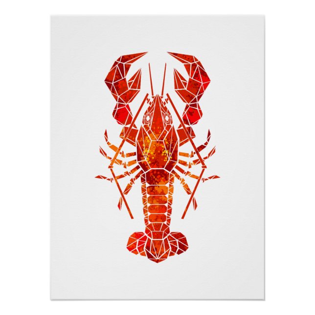 Red polygonal lobster poster (Vorderseite)