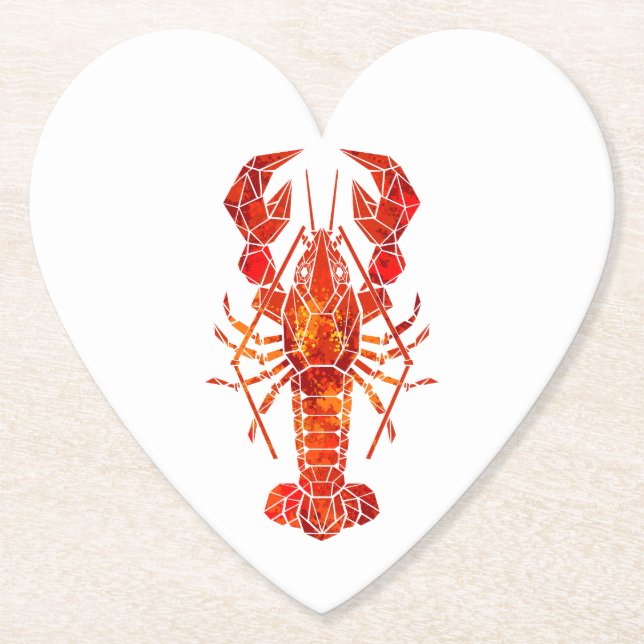 Red polygonal lobster untersetzer (Vorderseite)