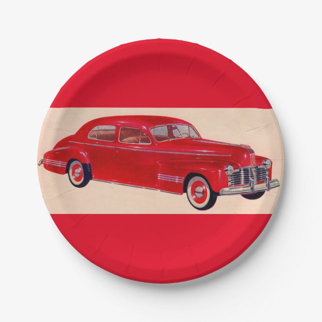 Red Pontiac Torpedo Pappteller (Vorderseite)