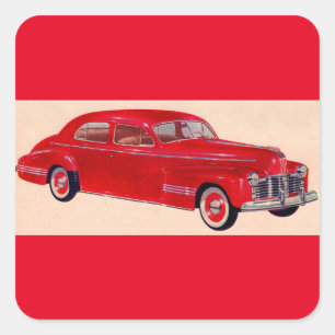 Red Pontiac Torpedo Quadratischer Aufkleber