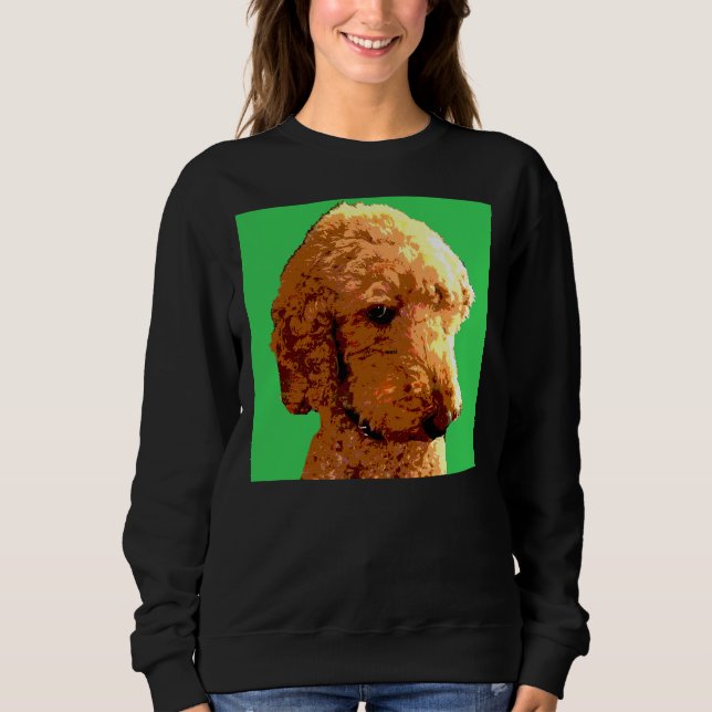 Red Poodle Green Sweatshirt (Vorderseite)