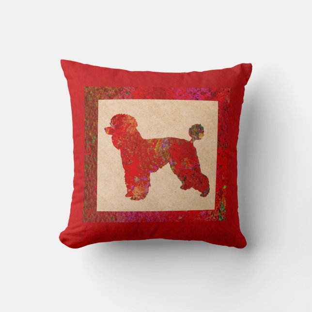 Red Poodle Kissen (Vorderseite)