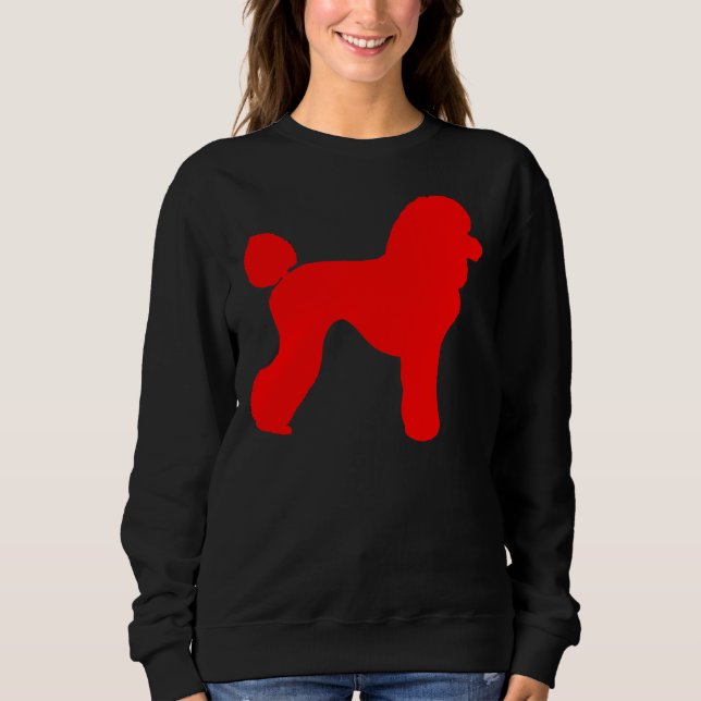 Red Poodle Silhouette Sweatshirt (Vorderseite)