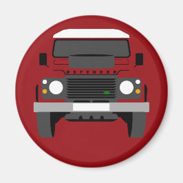 Red Pop Art Classic Land Rover Defender Magnet