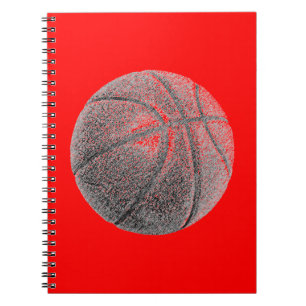 Red Pop Art Pencil Effekt Basketball Notebook Notizblock