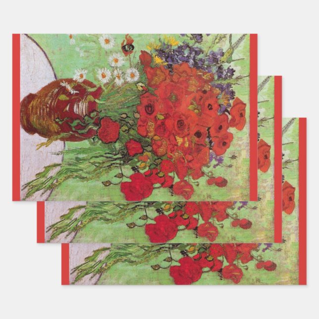 Red Poppies and Daisies by Vincent van Gogh Geschenkpapier Set (Set)