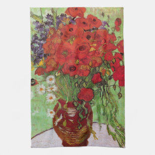 Red Poppies and Daisies von Vincent van Gogh Geschirrtuch