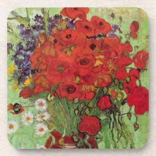 Red Poppies and Daisies von Vincent van Gogh Getränkeuntersetzer