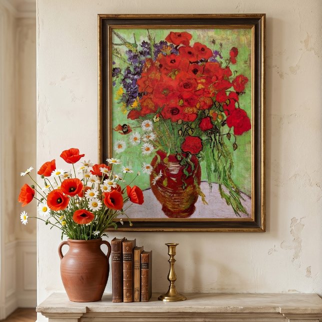 Red Poppies and Daisies von Vincent van Gogh Poster (Still Life: Red Poppies and Daisies by Vincent van Gogh is a vintage post impressionism painting.)