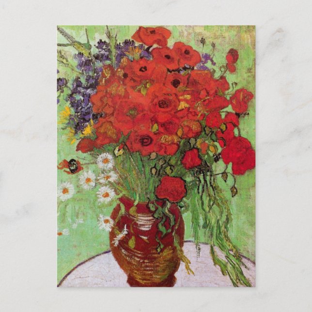 Red Poppies and Daisies von Vincent van Gogh Postkarte (Vorderseite)