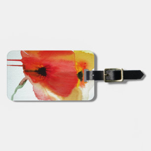 Red Poppies Aquarell Moderne Blumenkunst Gepäckanhänger