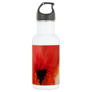 Red Poppies Aquarell Moderne Blumenkunst Trinkflasche