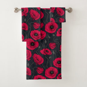 Red Poppies Badhandtuch Set