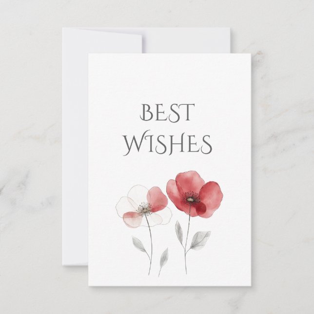 Red Poppies Best Wish Dankeskarte (Vorderseite)
