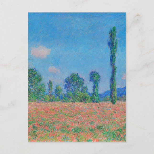 Red Poppies Blue Sky by Monet - Mohnfeld Postkarte (Vorderseite)