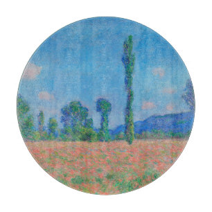Red Poppies Blue Sky by Monet - Mohnfeld Schneidebrett