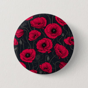 Red Poppies Button