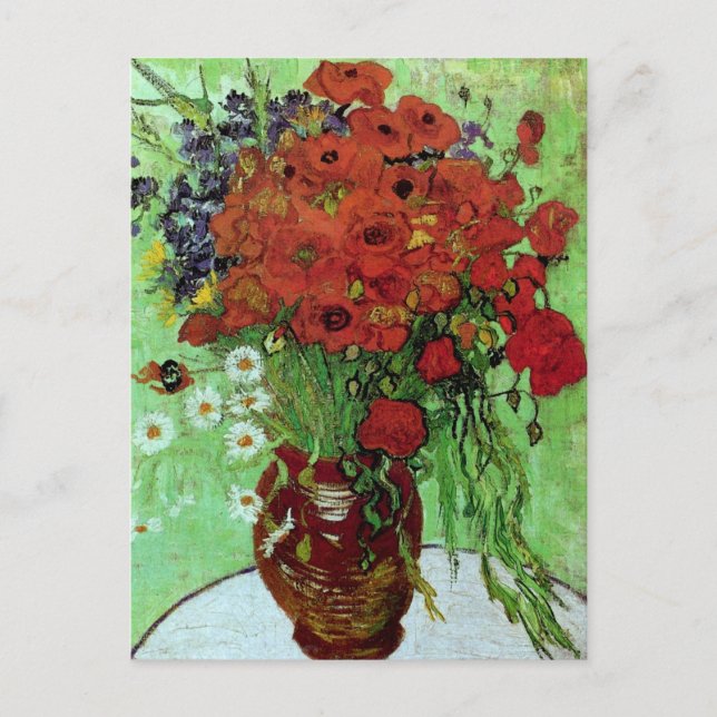 Red Poppies & Daisies (F280) Van Gogh Fine Art Postkarte (Vorderseite)