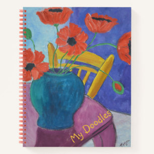Red Poppies Doodle Book Notizbuch