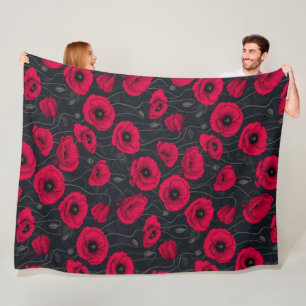 Red Poppies Fleecedecke