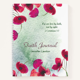 Red Poppies Floral Faith Journal Notizbuch