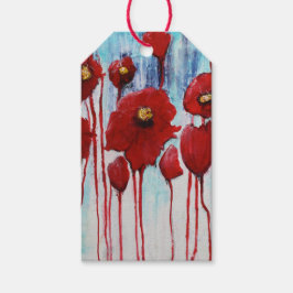 Red Poppies Gift Tags Geschenkanhänger
