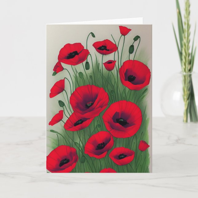 Red Poppies Karte (Vorderseite)