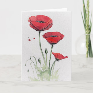 Red Poppies Karte