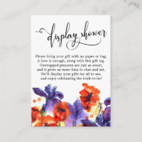 Red Poppies & Lila Iris Display-Shower Cards