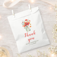 Red Poppies Mason Jar Brautparty