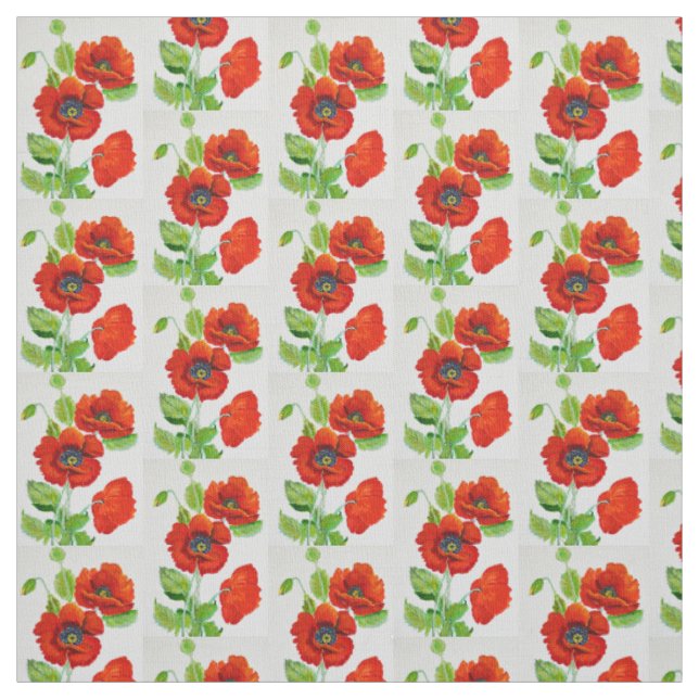 Red Poppies Mode Stoff (Muster)