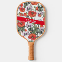 Red Poppies Muster Personalisiert Pickleball Schläger