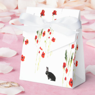Red Poppies Niedlich Bunny Rabbit Geschenkschachtel