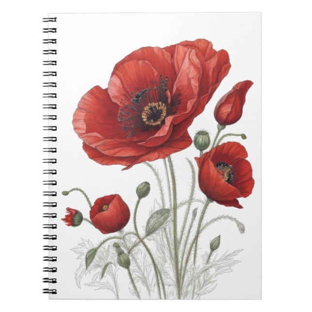 Red Poppies Notizblock (Vorderseite)
